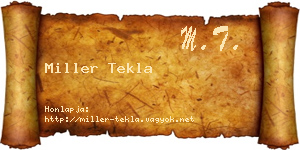 Miller Tekla névjegykártya
